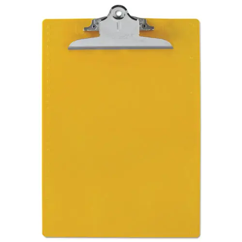 Saunders Recycled Plastic Clipboard with Ruler Edge, Yellow, 1" Clip Capacity, Holds 8.5 x 11 Inch Sheets