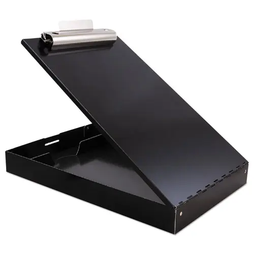 Saunders Redi-Rite Aluminum Storage Clipboard, Black, 1" Clip Capacity, Holds 8.5 x 11 Sheets