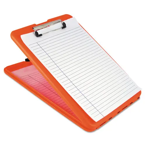 Saunders SlimMate Storage Clipboard, Hi-Vis Orange, 0.5" Clip Capacity, Holds 8.5 x 11 Sheets