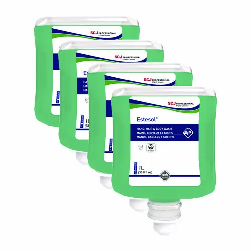 SC Johnson Professional® Estesol Hand, Hair and Body Cleaner Manual Cartridge, Rainforest Scent, 1 L, 6/Carton
