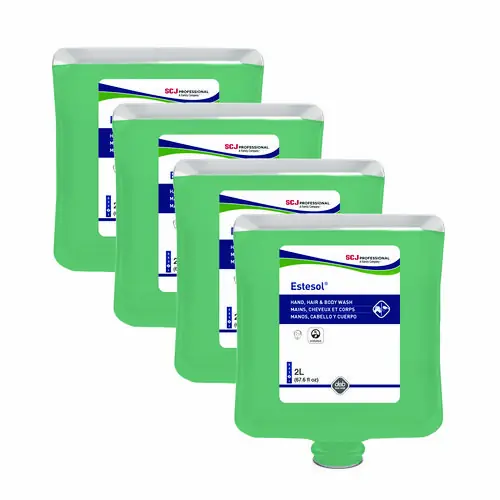 SC Johnson Professional® Estesol Hand, Hair and Body Cleaner, Rainforest Scent, 2 L, 4/Carton