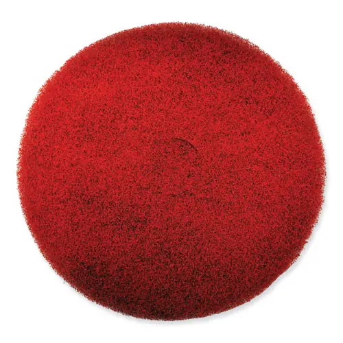 SC Johnson Professional® EZ CARE Heavy Duty Scrub Pad, 13" Diameter, Red/Gray, 5/Carton