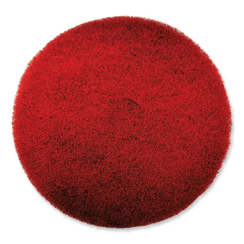 SC Johnson Professional® EZ CARE Heavy Duty Scrub Pad, 16" Diameter, Red/Gray, 5/Carton