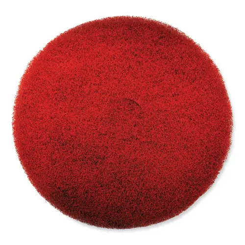 SC Johnson Professional® EZ CARE Heavy Duty Scrub Pad, 17" Diameter, Red/Gray, 5/Carton