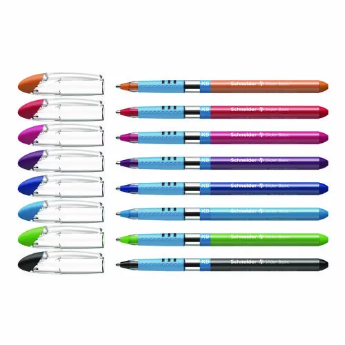 Schneider® Slider Basic Ballpoint Pen, Stick, Extra-Bold 1.4 mm, Assorted Ink and Barrel Colors, 8/Pack