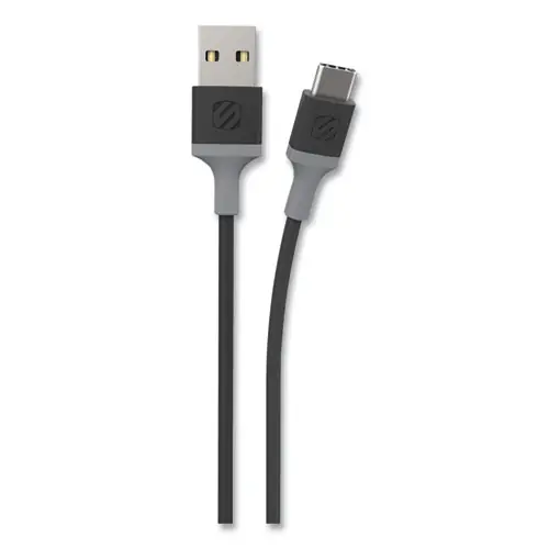 Scosche® strikeLINE Braided Cable for USB-C Devices, 4 ft, Black/Gray