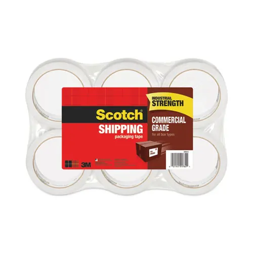 Scotch® 3750 Commercial Grade Packaging Tape, 3" Core, 1.88" x 54.6 yds, Clear, 6/Pack