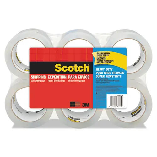 Scotch® 3850 Heavy-Duty Packaging Tape, 1.88" x 54.6 yds, Clear, 6/Pack