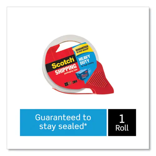 Scotch® 3850 Heavy-Duty Packaging Tape with Dispenser, Clear, 1 Roll