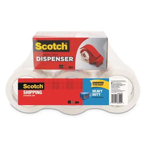 Scotch® 3850 Heavy-Duty Packaging Tape with DP300 Dispenser, Clear, 6/Pack