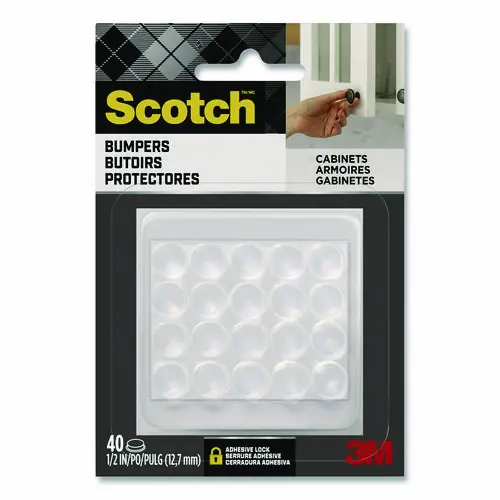 Scotch™ Bumpers, 0.5" dia, Clear, 40/Pack