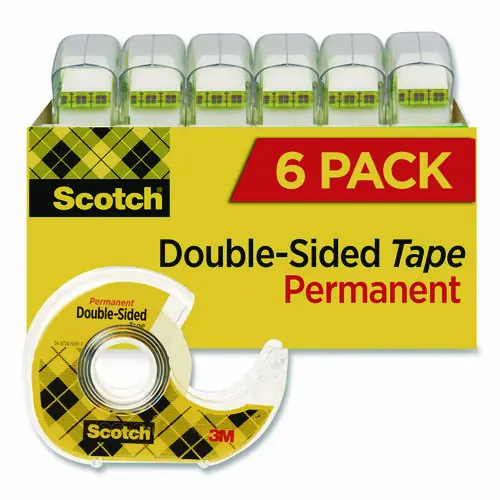 Scotch® Double-Sided Permanent Tape in Handheld Dispenser, 6/Pack