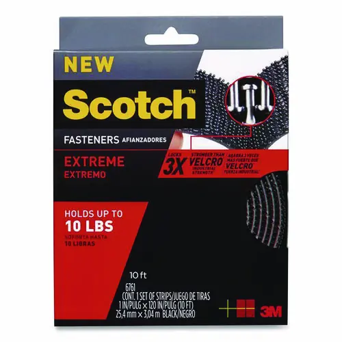 Scotch™ Extreme Fasteners, 1" x 10 ft, Black