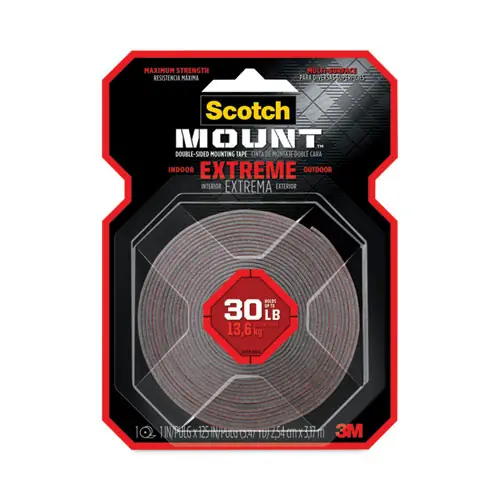 Scotch® Extreme Mounting Tape, Holds Up to 30 lbs, 1" x 60", Black