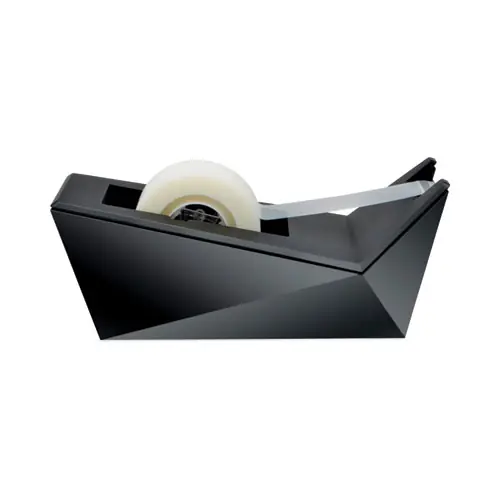 Scotch® Facet Design One-Handed Tape Dispenser with Tape, 1" Core, Black Plastic