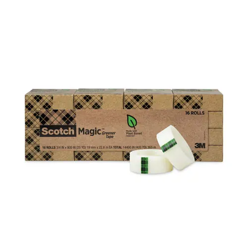 Scotch® Magic Greener Tape, Clear, 0.75" x 75 ft, 16 Pack