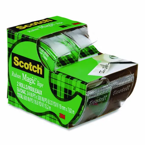 Scotch® Magic Tape in Handheld Dispenser, 1" Core, 0.75" x 24.9 ft., Clear, 2/Pack