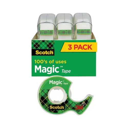 Scotch® Magic Tape in Handheld Dispenser, 3/Pack, 1" Core, 0.75" x 25 ft, Clear