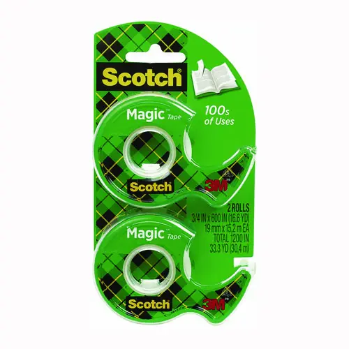 Scotch® Magic Tape with Handheld Dispenser, Clear, 2-Pack