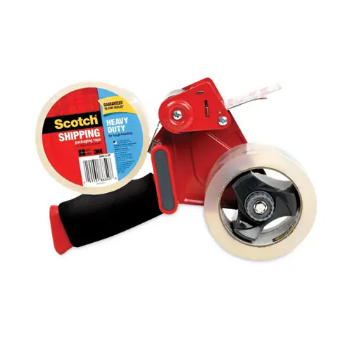 Scotch® Packaging Tape Dispenser with Two Rolls of Tape, 3" Core, For Rolls Up to 2" x 60 yds, Red