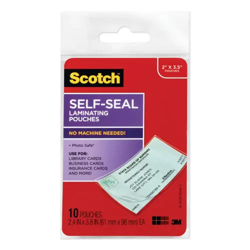 Scotch™ Self-Sealing Laminating Pouches