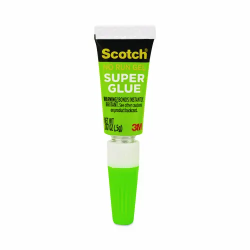 Scotch® Single Use Super Glue No-Run Gel, 0.02 oz, Dries Clear, 4/Pack