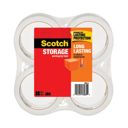 Scotch® Storage Tape, 3" Core, 1.88" x 54.6 yds, Clear, 4/Pack
