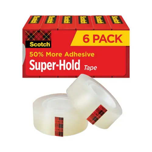 Scotch® Super-Hold Tape Refill, Transparent, 6/Pack
