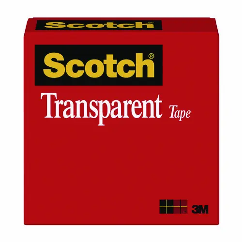 Scotch® Transparent Tape, 1" Core, 0.5" x 72 yds, Transparent