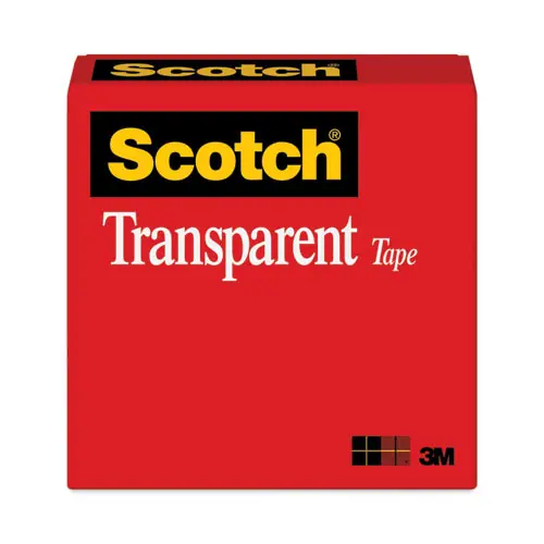 Scotch® Transparent Tape, 1" x 72 yds, 3" Core, Transparent
