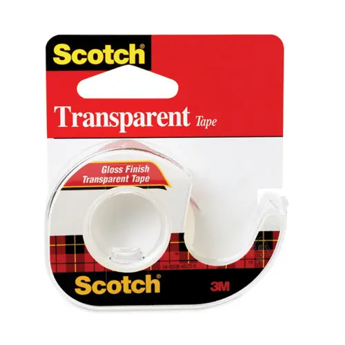Scotch® Transparent Tape with Handheld Dispenser, 0.5" x 37.5 ft, 1" Core, Transparent