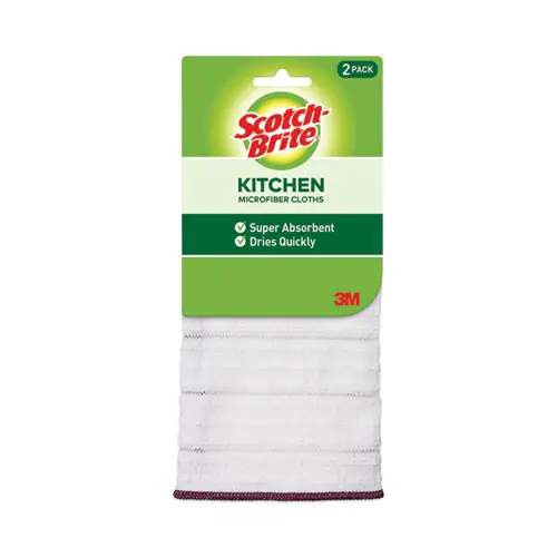 Scotch-Brite™ Kitchen Cleaning Cloth, Microfiber, White, 2/Pack, 12 Packs/Carton