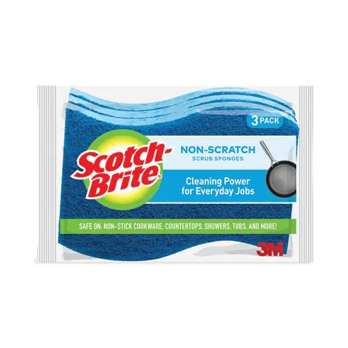 Scotch-Brite® Non-Scratch Multi-Purpose Scrub Sponge, Blue, 3/Pack