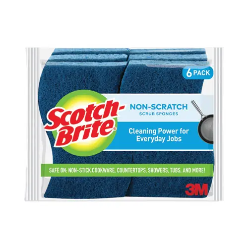Scotch-Brite® Non-Scratch Multi-Purpose Scrub Sponge, Blue, 6/Pack