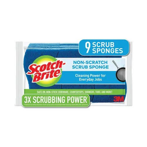 Scotch-Brite® Non-Scratch Multi-Purpose Scrub Sponge, Blue, 9/Pack