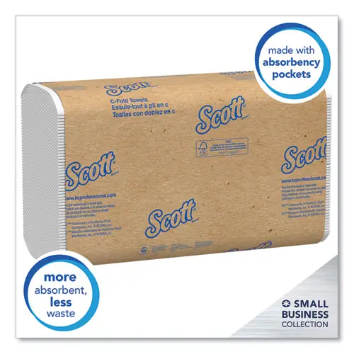 Scott® Essential C-Fold Towels, 1-Ply, White, 200 Towels/Pack, 9 Packs/Carton, 10.13" x 13.15"