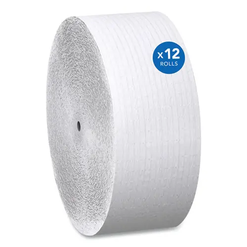 Scott® Essential Coreless JRT, Septic Safe, 1-Ply, White, 3.75" x 2,300 ft, 12 Rolls/Carton