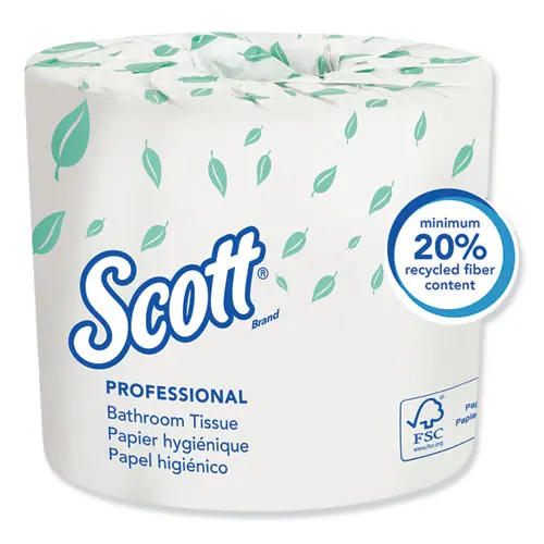 Scott® Essential Standard Roll Bathroom Tissue, 2-Ply, White, 550 Sheets per Roll, Septic Safe