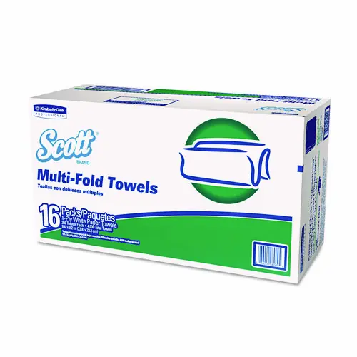 Scott® Multi-Fold Towels, Absorbency Pockets, 1-Ply, 9.2" x 9.4", 250 Towels per Pack, 16 Packs per Carton