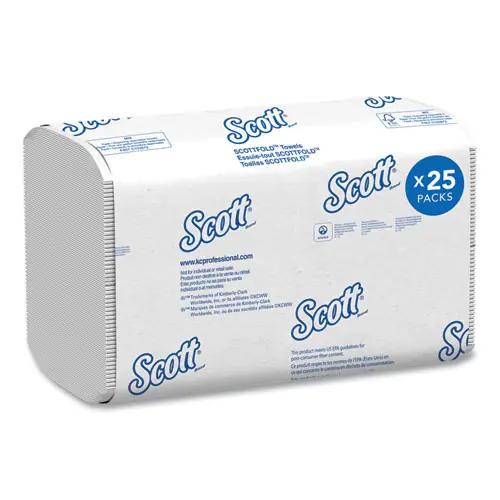 Scott® Pro Scottfold Towels, 1-Ply, 9.4 x 12.4, White, 175 Towels/Pack, 25 Packs/Carton