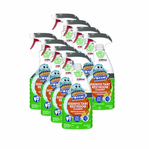 Scrubbing Bubbles® Disinfectant Restroom Cleaner, Citrus Scent, 32 oz Spray Bottle, 8/Carton