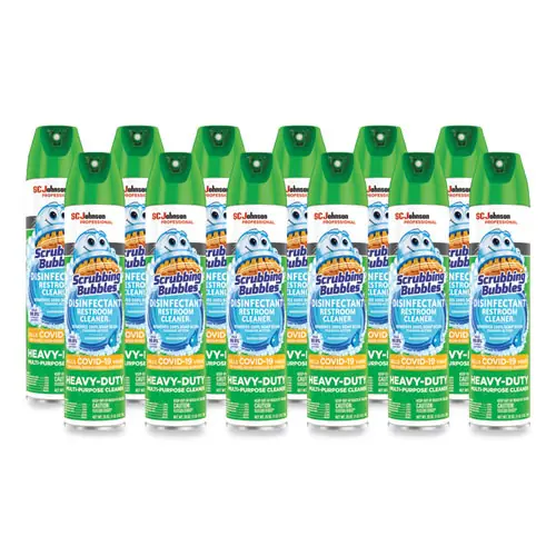 Scrubbing Bubbles® Disinfectant Restroom Cleaner II, Rain Shower Scent, 25 oz Aerosol Spray, 12/Carton