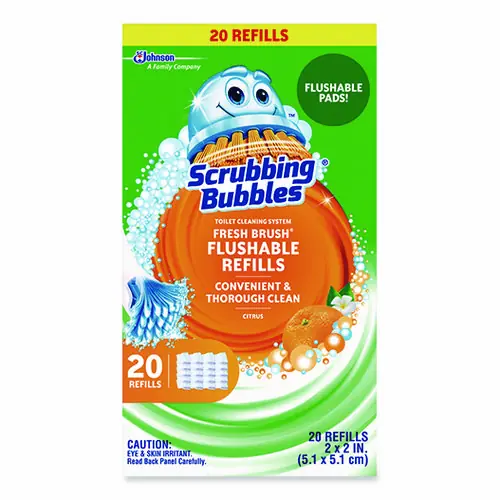 Scrubbing Bubbles® Fresh Brush Toilet Cleaning System Refill, Citrus Scent, 20/Pack