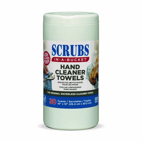 SCRUBS® Hand Cleaner Towels, Citrus Scent, 30 Towels/Canister, Blue/White