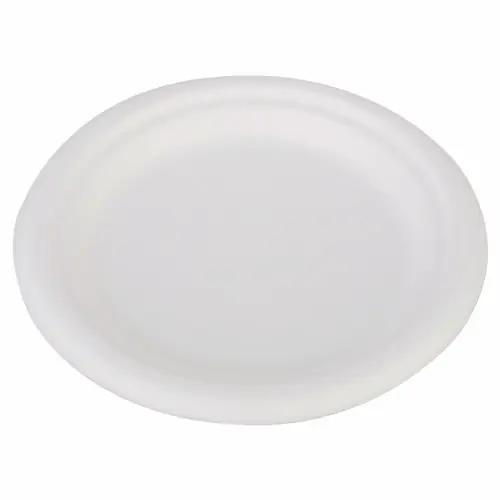 SCT® ChampWare Heavyweight Bagasse Dinnerware Plate, 6" Diameter, White, 1000/Carton