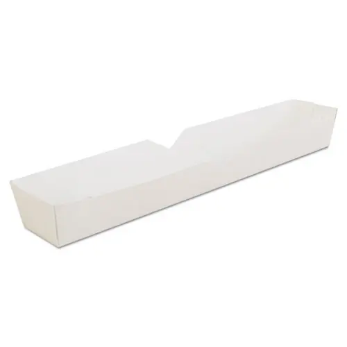 SCT® Footlong Hot Dog Tray, White, Paper, 500/Carton