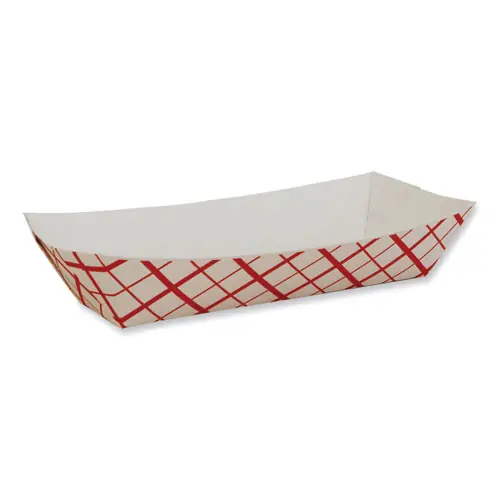 SCT® Hot Dog Tray, 7 x 2.75 x 1.5, Red/White, Paper, 1,000/Carton