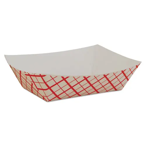 SCT® Paper Food Baskets, 0.5 lb Capacity, Red/White, 1000/Carton