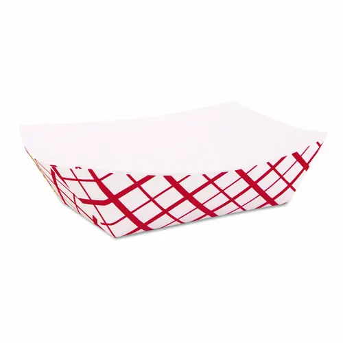 SCT® Paper Food Baskets, 2 lb Capacity, Red/White, Paper, 1,000/Carton