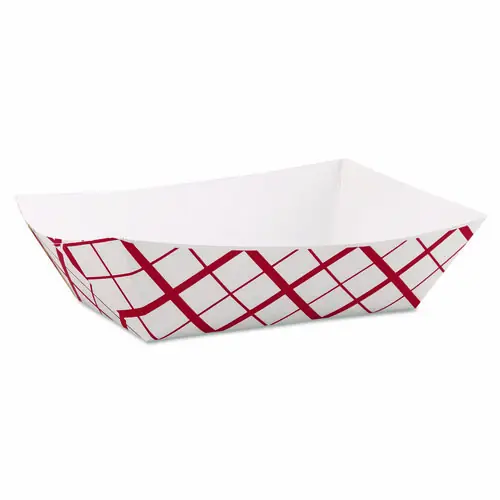SCT® Paper Food Baskets, 3 lb Capacity, Red/White, 500/Carton